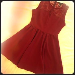 Lace bodice Dress with pleated skirt